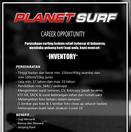 Lowongan Pekerjaan Planet Surf Purwokerto