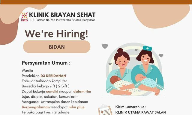 Lowongan Pekerjaan Klinik Brayan Sehat Purwokerto