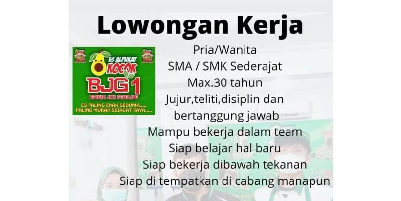 Lowongan Pekerjaan Es Alpukat Kocok BJG Purwokerto
