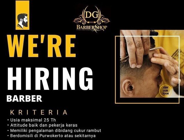 Lowongan Pekerjaan DG Barbershop Purwokerto