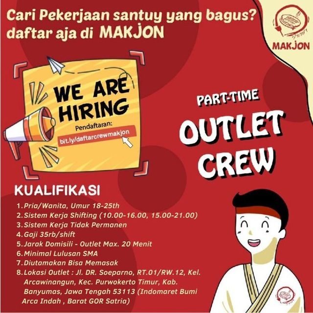 Lowongan Pekerjaan Makjon Purwokerto