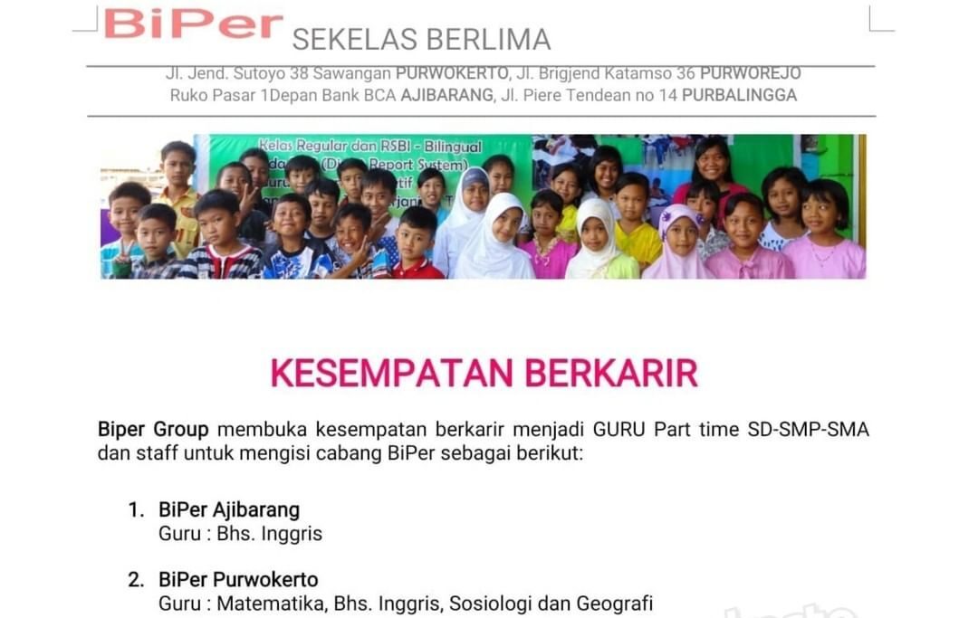 Lowongan Pekerjaan BiPer Sekelas Berlima