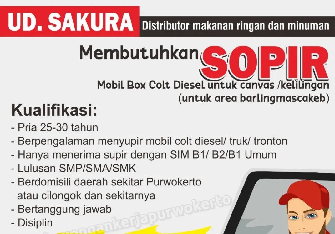 Lowongan Pekerjaan UD Sakura Cilongok