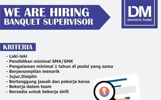 Lowongan Pekerjaan Dominic Hotel Purwokerto