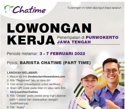 Lowongan Pekerjaan Chatime Purowkerto