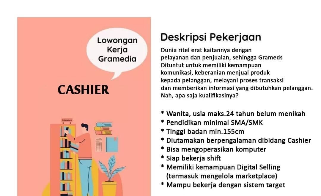 Lowongan Pekerjaan Gramedia Purwokerto – Rita Supermall