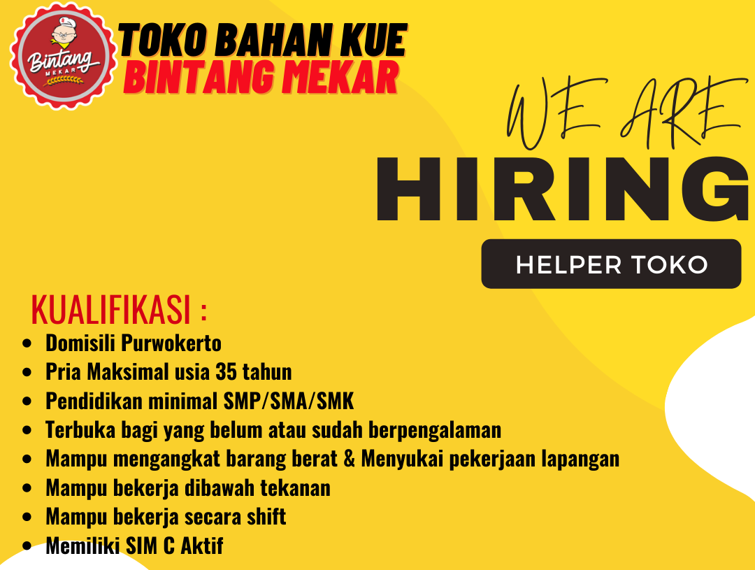 Lowongan Pekerjaan TBK Bintang Mekar Purwokerto