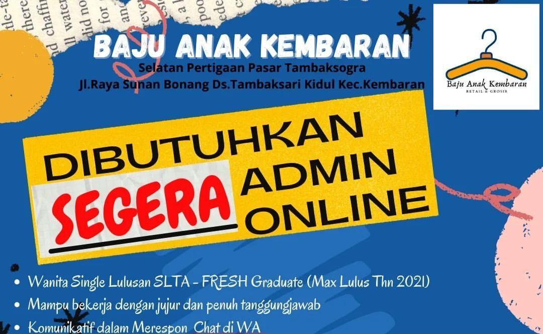 Lowongan Pekerjaan Toko Baju Anak Kembaran