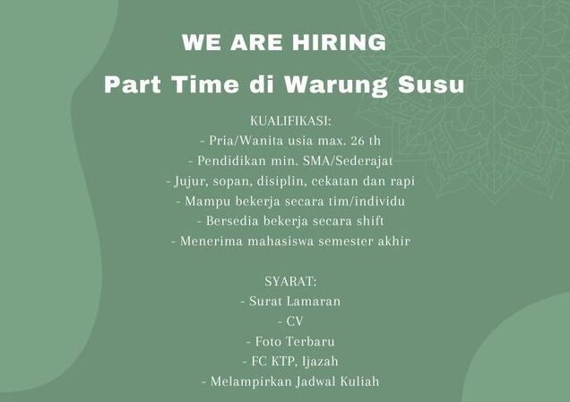 Lowongan Pekerjaan Warung Susu Purwokerto