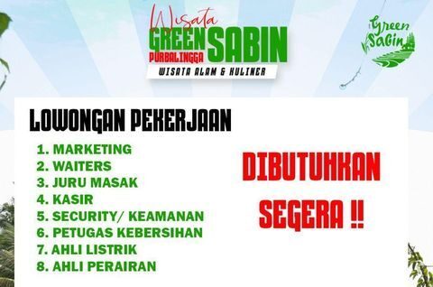 Lowongan Pekerjaan Wisata Green Sabin Purbalingga
