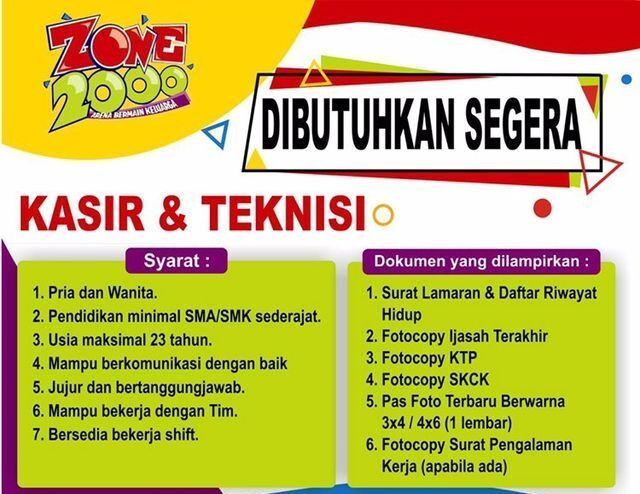 Lowongan Pekerjaan Zone 2000 Purbalingga