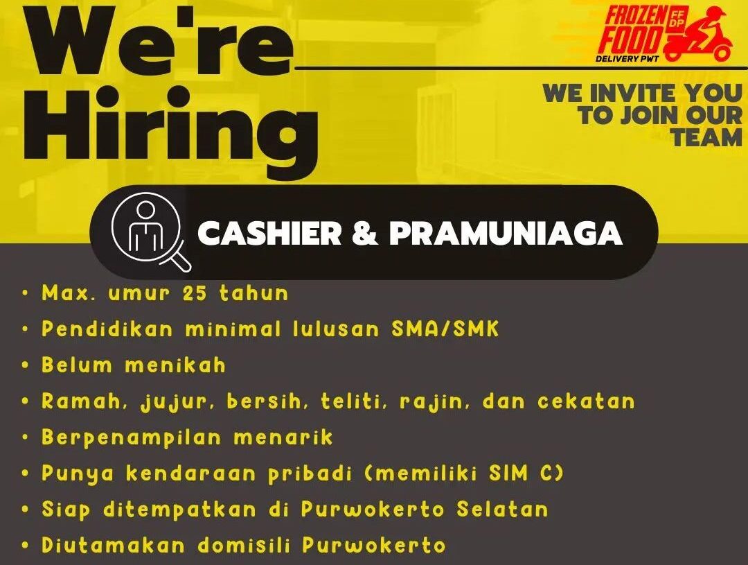 Lowongan Pekerjaan Frozen Food Delivery Purwokerto