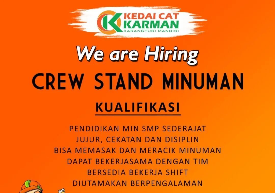 Lowongan Pekerjaan Kedai Cat Karman Purwokerto