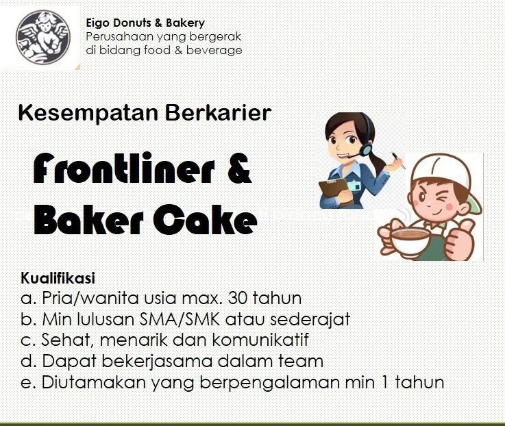 Lowongan Pekerjaan Eigo Donuts & Baker