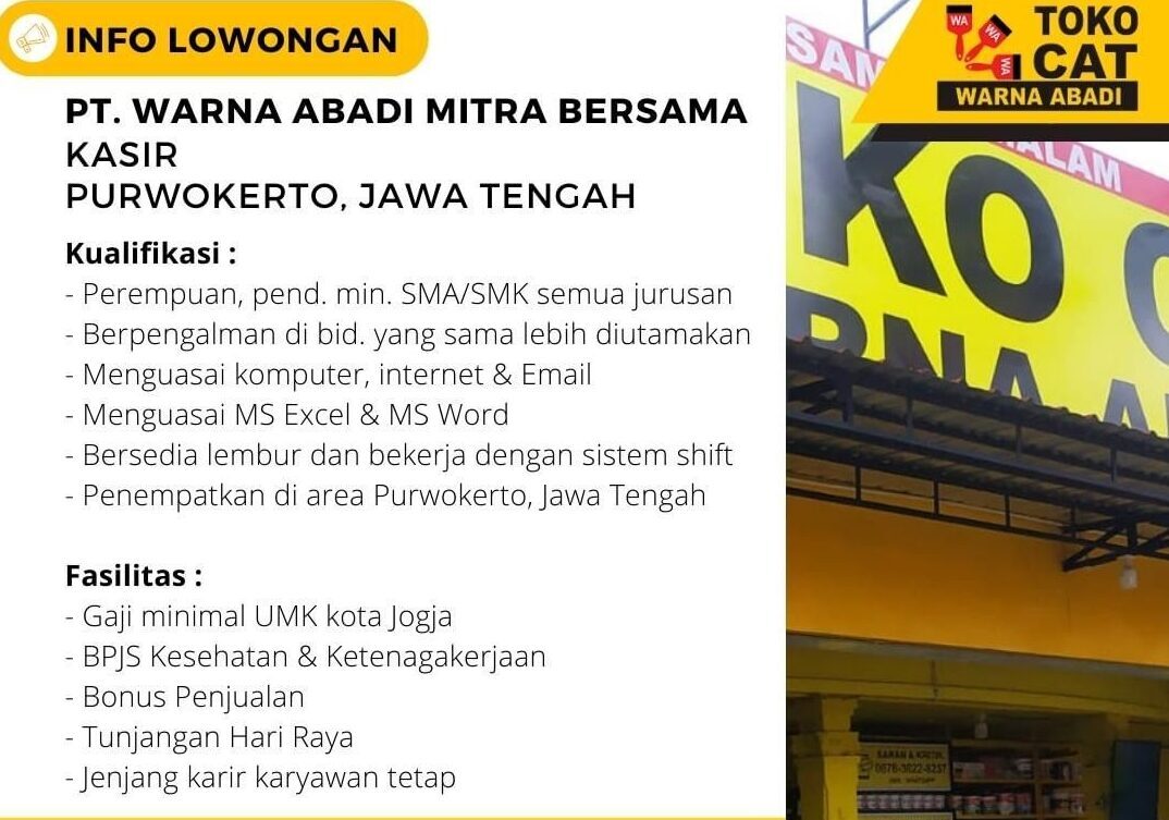 Lowongan Pekerjaan PT. Warna Abadi Mitra Bersama