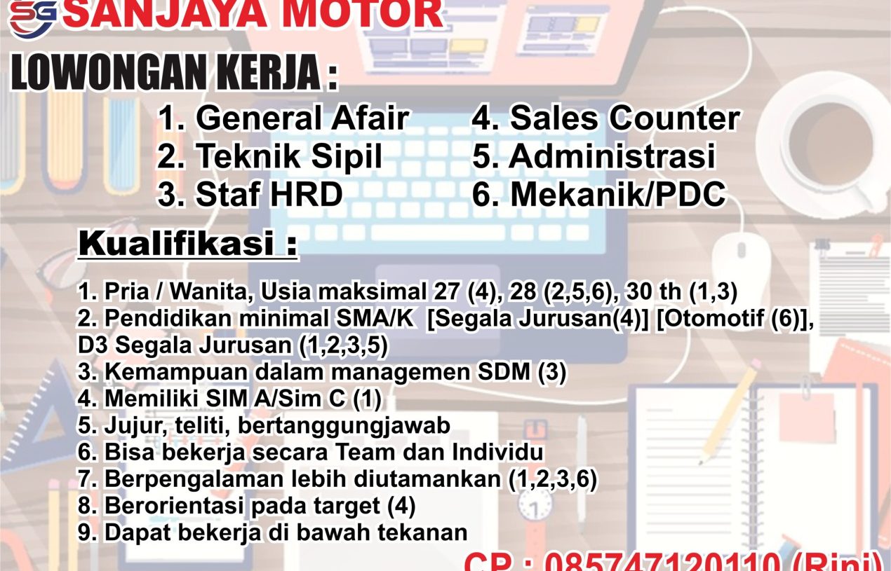 Lowongan Pekerjaan Sanjaya Motor Purwokerto
