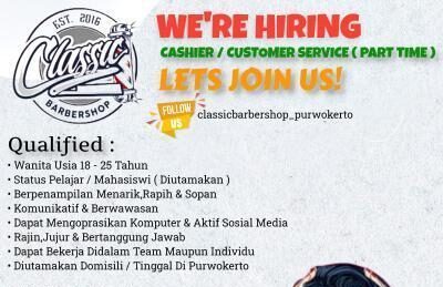 Lowongan Pekerjaan Classic Barbershop Purwokerto