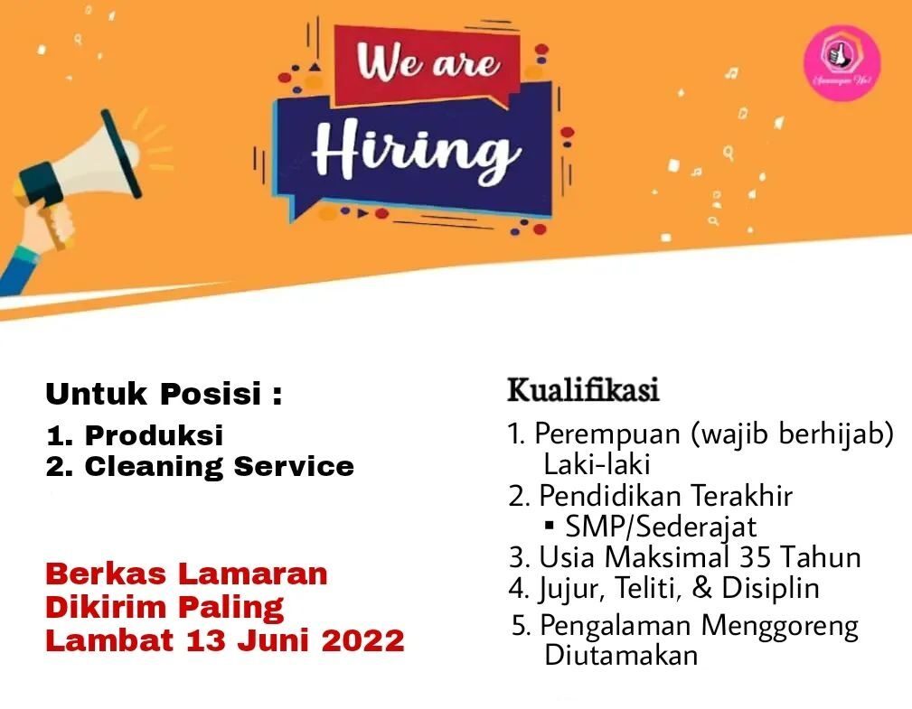 Lowongan Pekerjaan Toko oleh – oleh Sawangan No. 1 Purwokerto