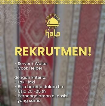 Lowongan Pekerjaan Hala Resto & Cafe Purwokerto