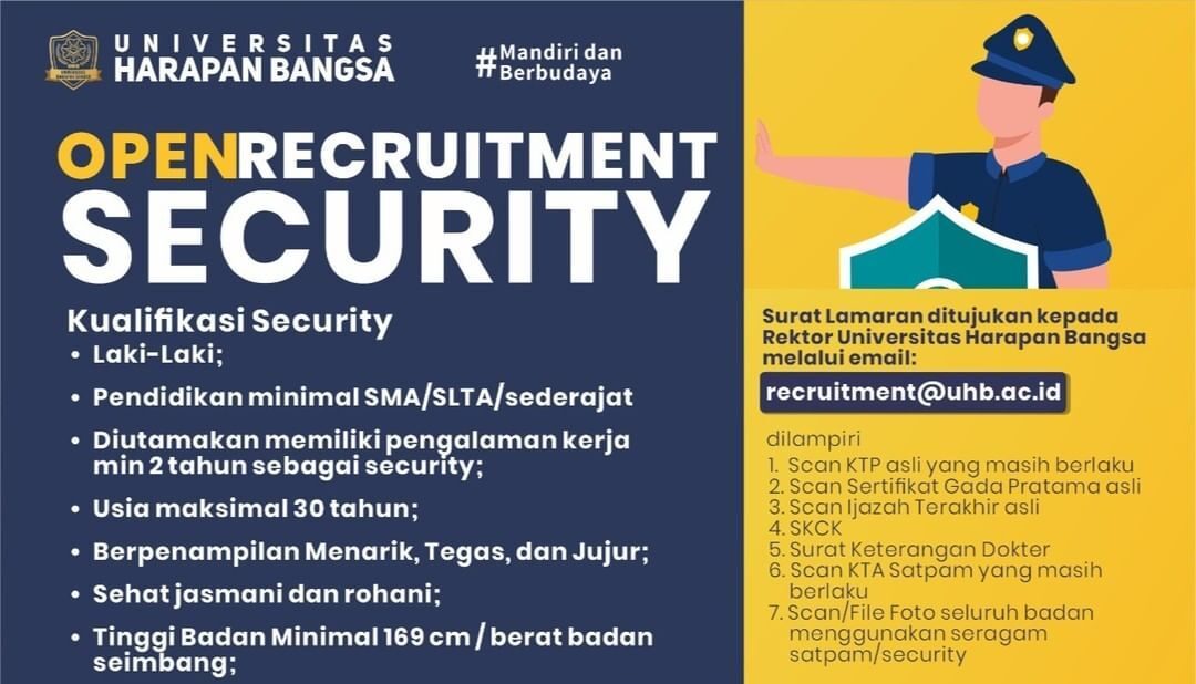 Lowongan Pekerjaan Universitas Harapan Bangsa (UHB) Purwokerto