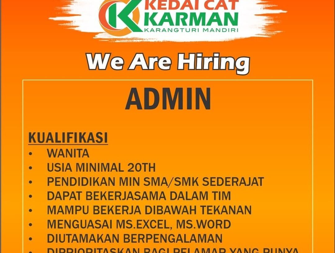 Lowongan Pekerjaan Kedai Cat Karman Purwokerto