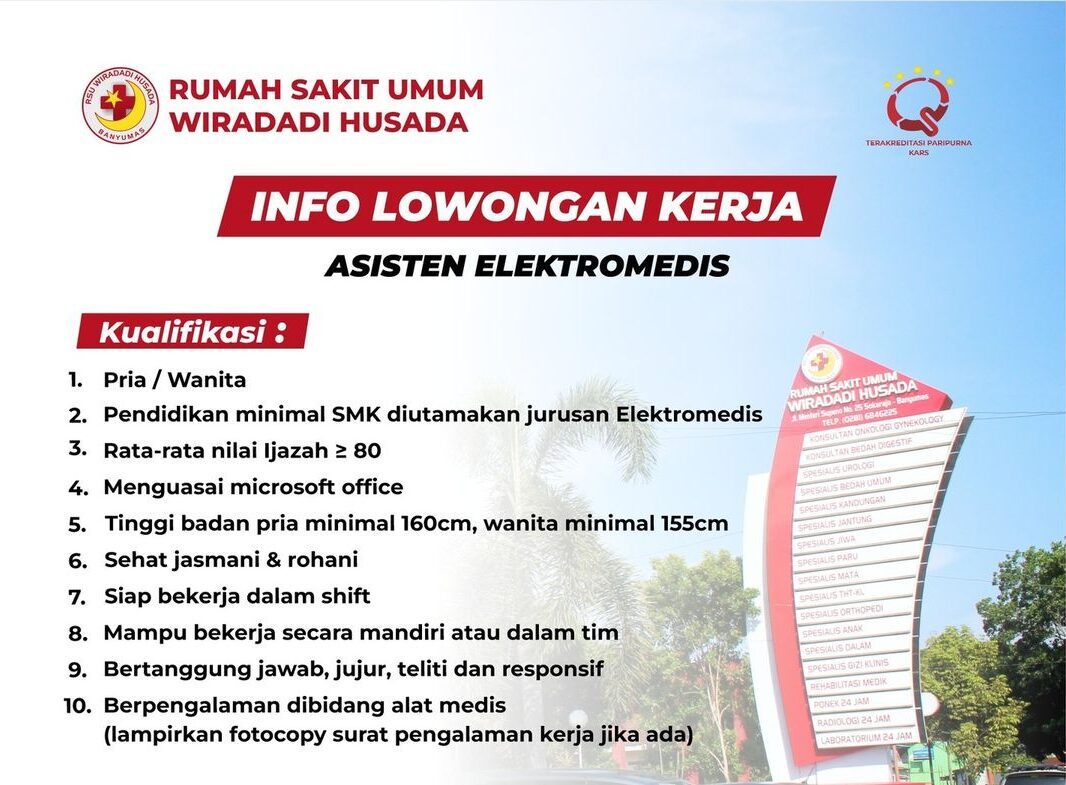 Lowongan Pekerjaan RSU Wiradadi Husada Sokaraja