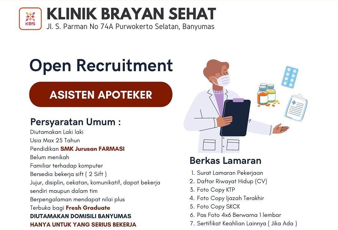 Lowongan Pekerjaan Klink Brayan Sehat Purwokerto