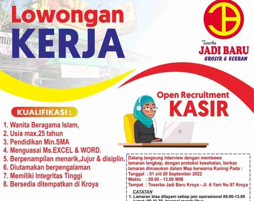 Lowongan Pekerjaan Toserba Jadi Baru Kroya