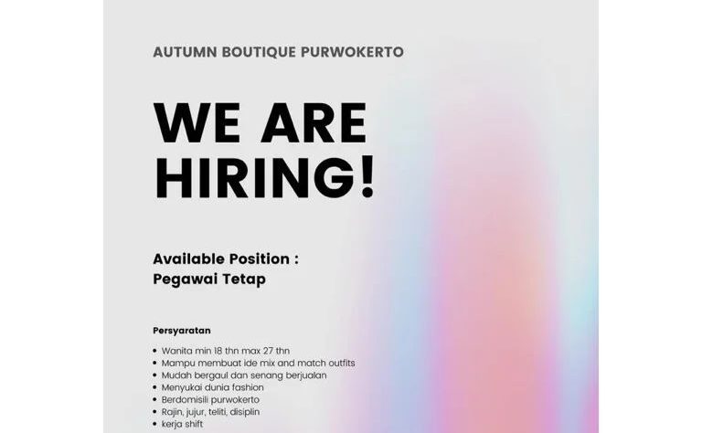 Lowongan Pekerjaan Autum Boutique Purwokerto