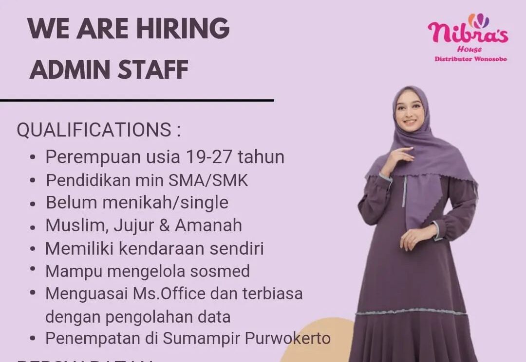 Lowongan Pekerjaan Nibras House Purwokerto