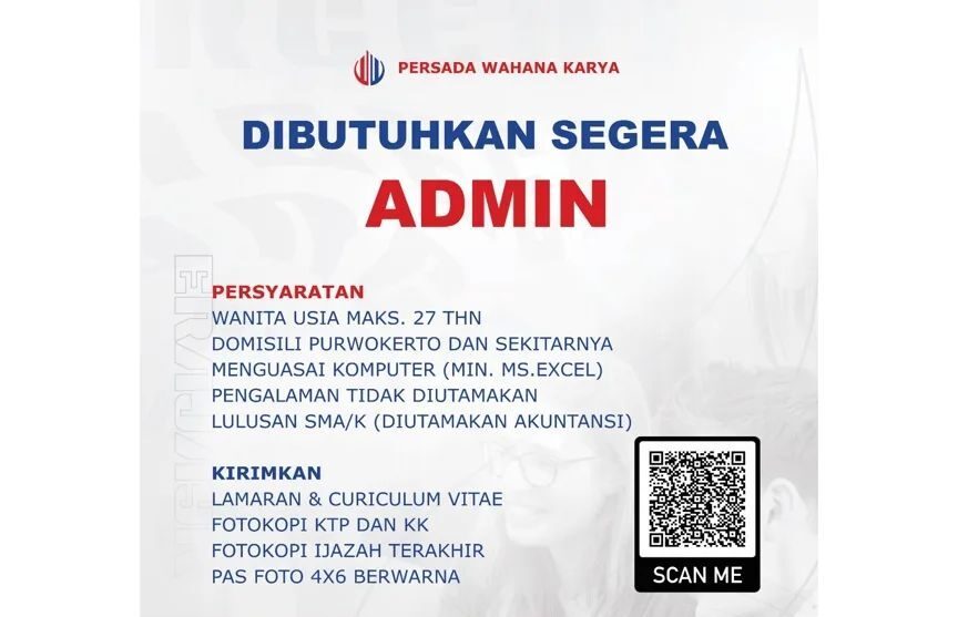 Lowongan Pekerjaan CV Persada Wahana Karya Purwokerto